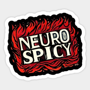 Flaming Hot Neuro Spicy Linocut Design Sticker